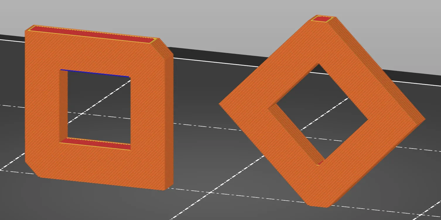 Пример диагональной ориентации детали