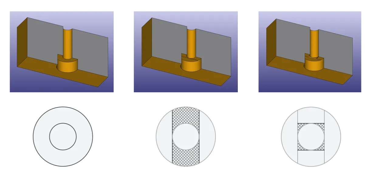 Схема контр-отверстия